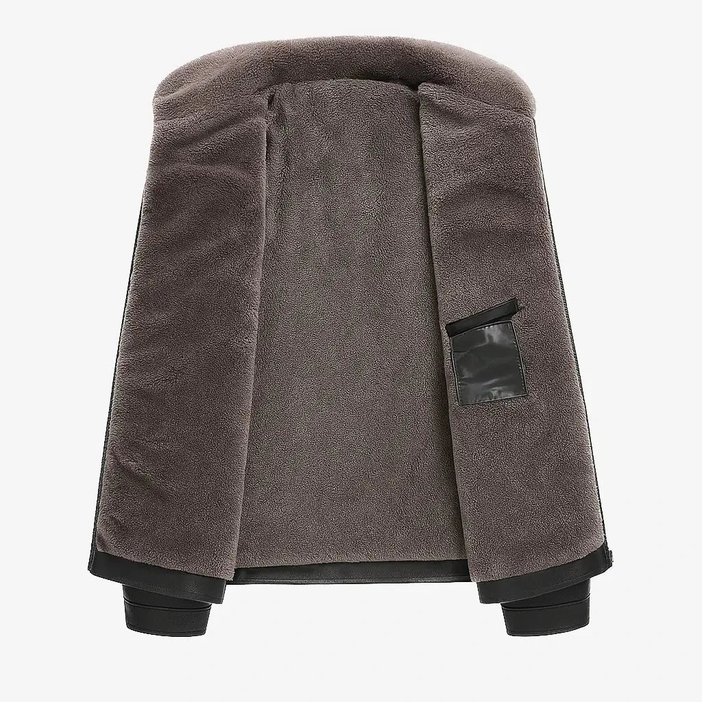 Jaqueta Masculina em Couro com Forro de Cashmere