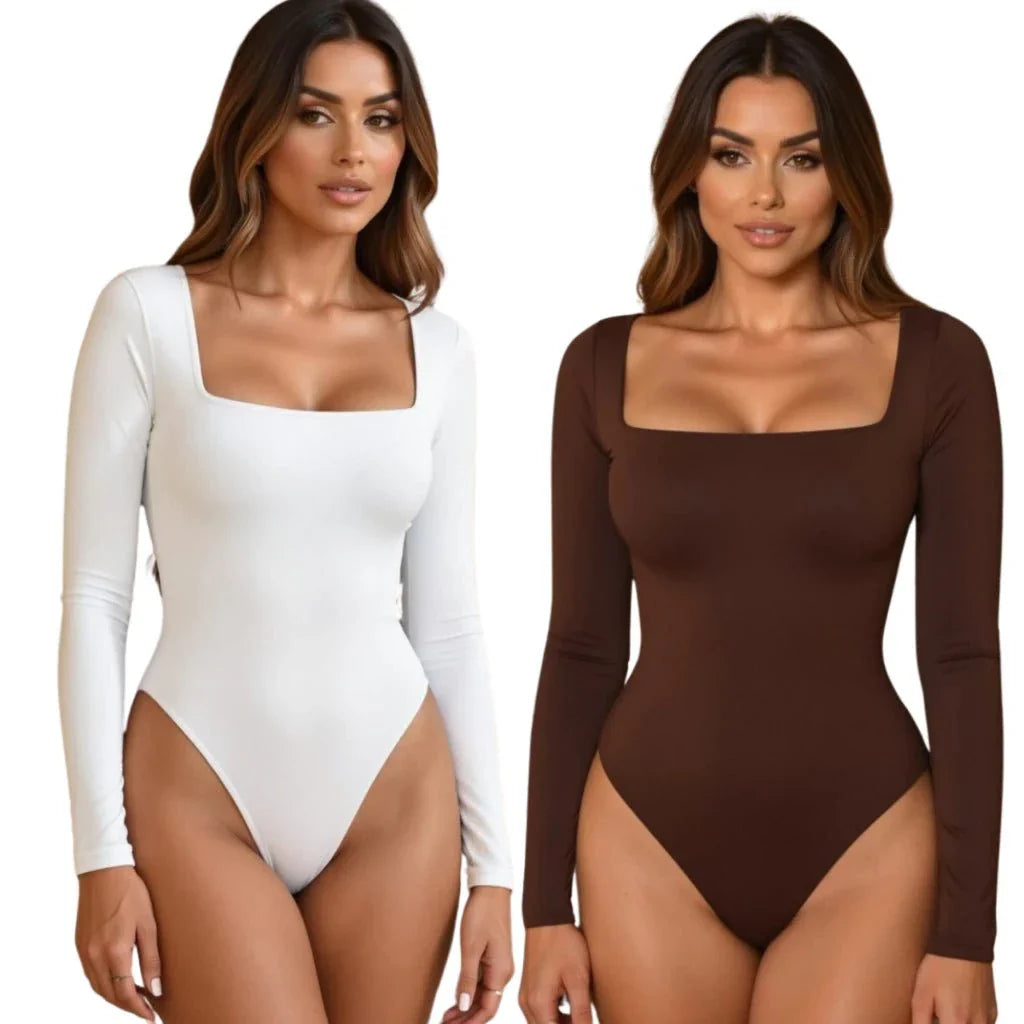 Kit com 2 Bodys Femininos Manga Longa