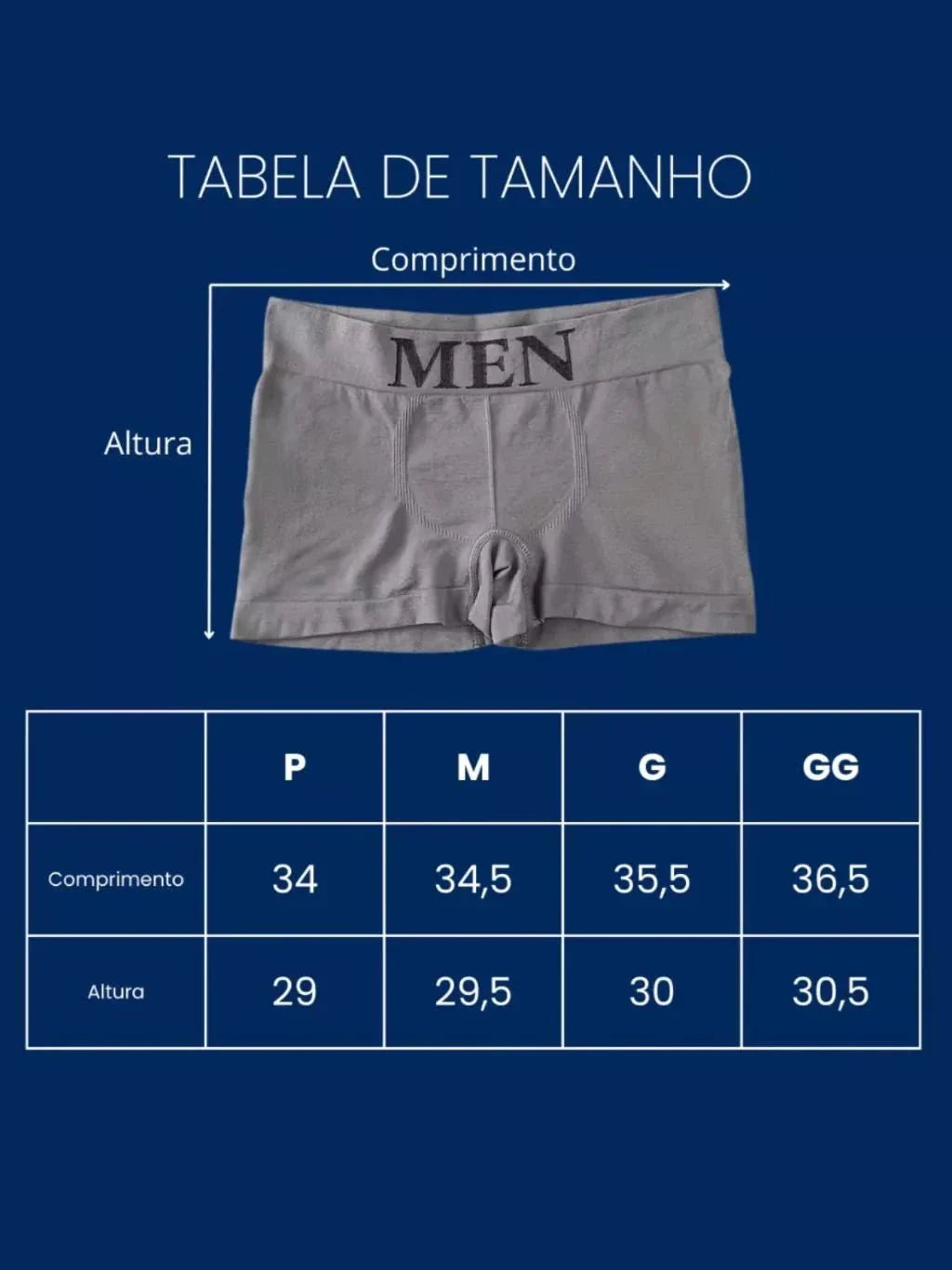 Kit de Cuecas Boxer Masculina Sem Costura