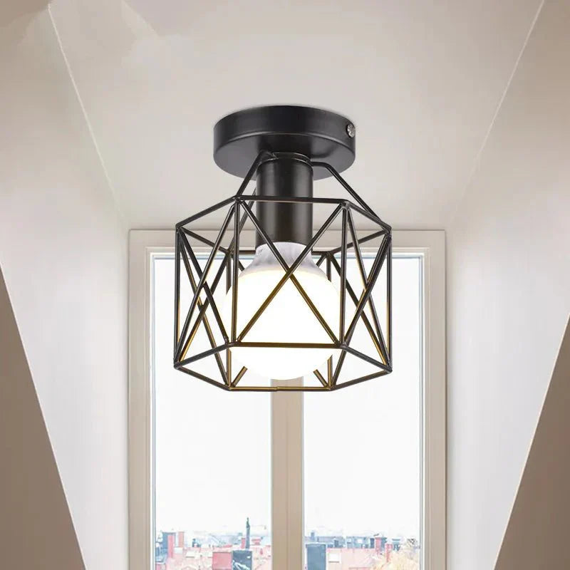 Luminária de Teto Moderna com Design Industrial e Acabamento Contemporâneo