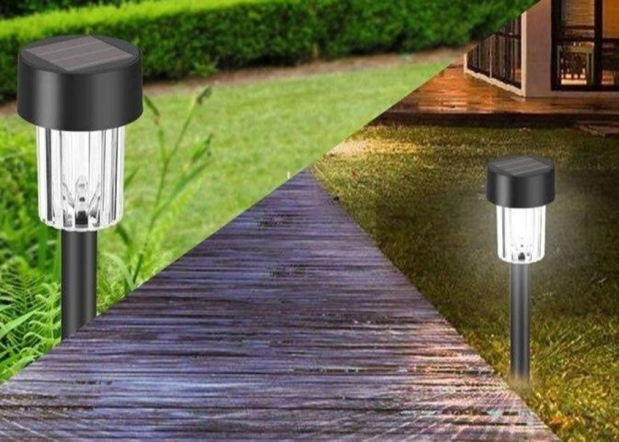 Luminária Para Jardim de Led com Painel Solar Kit com 12