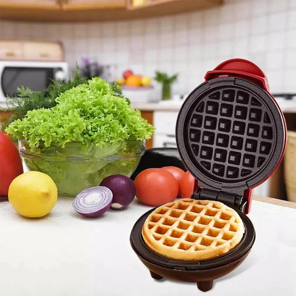 Mini Máquina de Waffles Elétrica Portátil