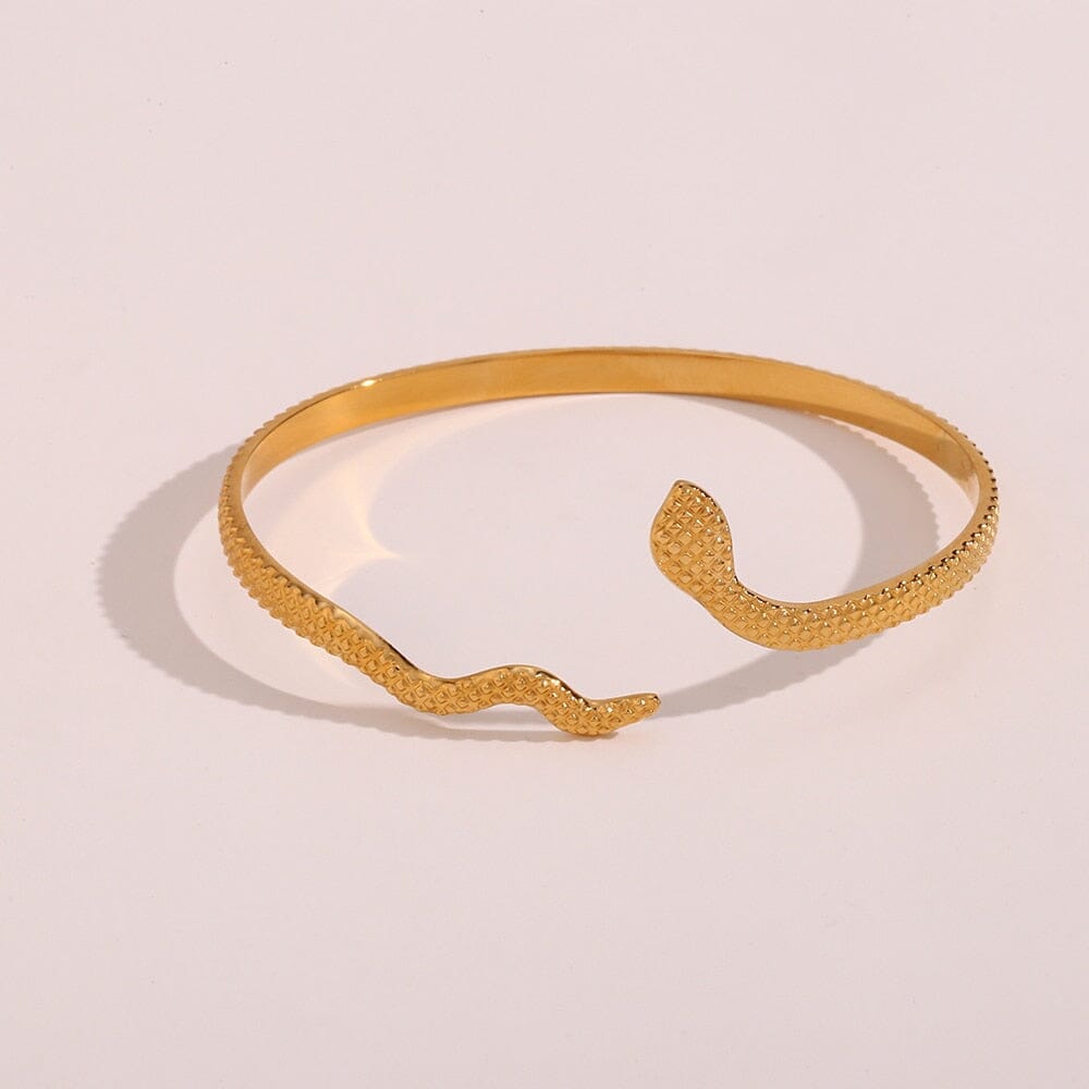 Pulseira Feminina Serpente Banhada a Ouro