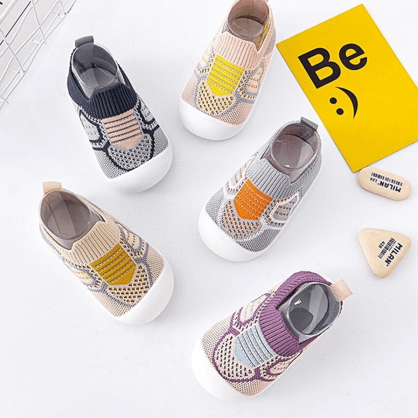 Sapatinho Meia Infantil Respirável Em Malha - Confortável, Respirável, Antiderrapante 0-4 Anos