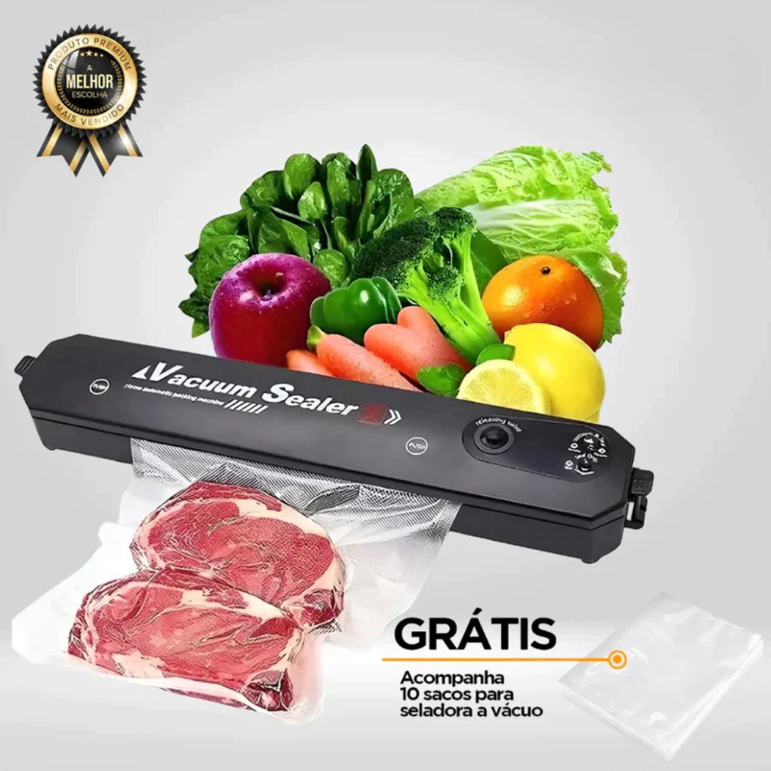 Super Seladora CRETA - A Vácuo Automática e Portátil BIVOLT + BRINDE