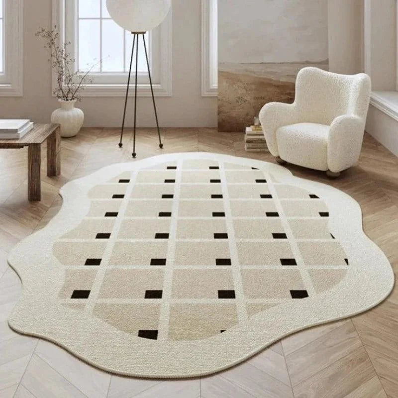 Tapete Irregular Antiderrapante para Sala e Quarto com Design Moderno