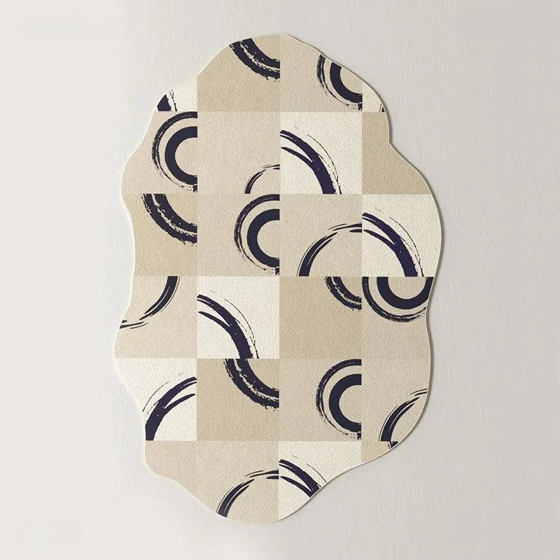 Tapete Irregular Antiderrapante para Sala e Quarto com Design Moderno