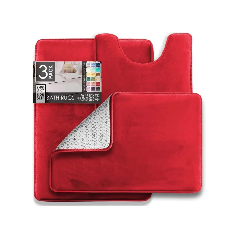 Tapetes Premium de Banheiro de Veludo Antiderrapante com Forro Espumado