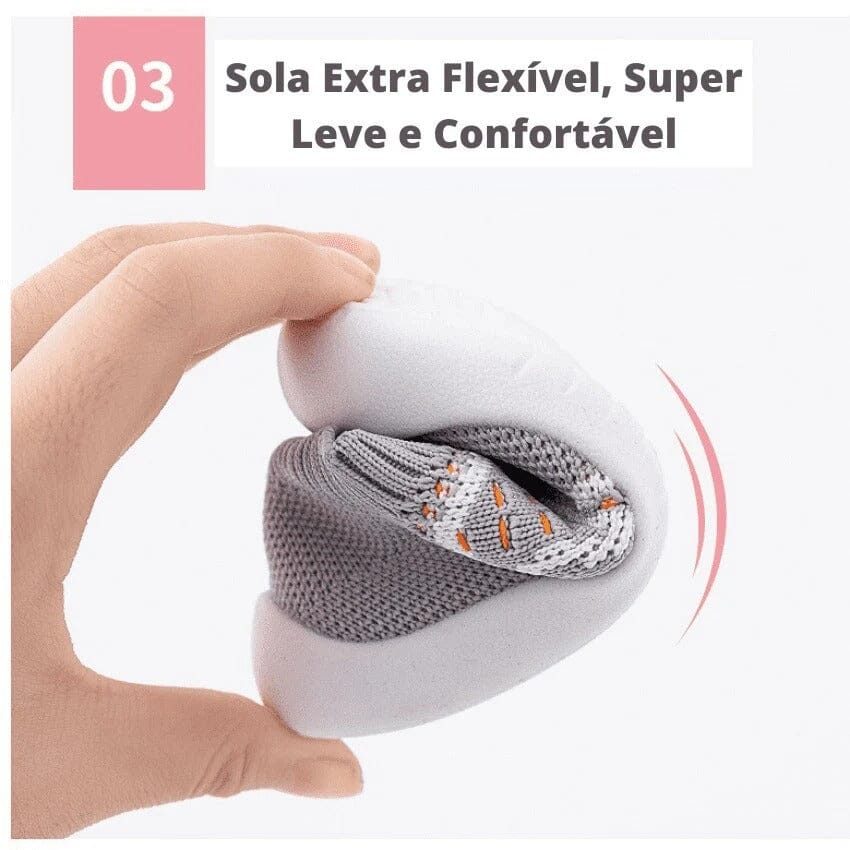 TĂȘnis Meia Infantil Antiderrapante KickBaby