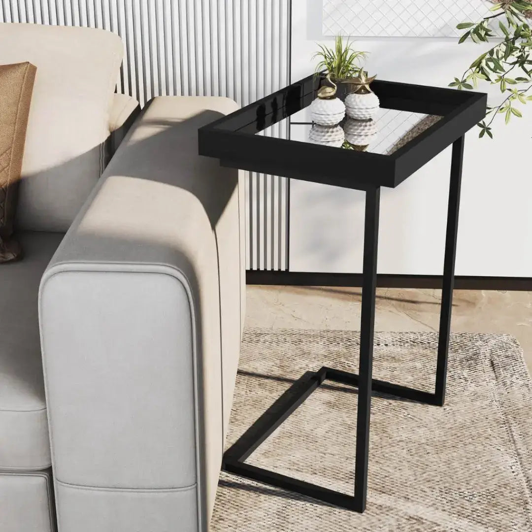 Mesa de Apoio Lateral Sofá Com Espelho