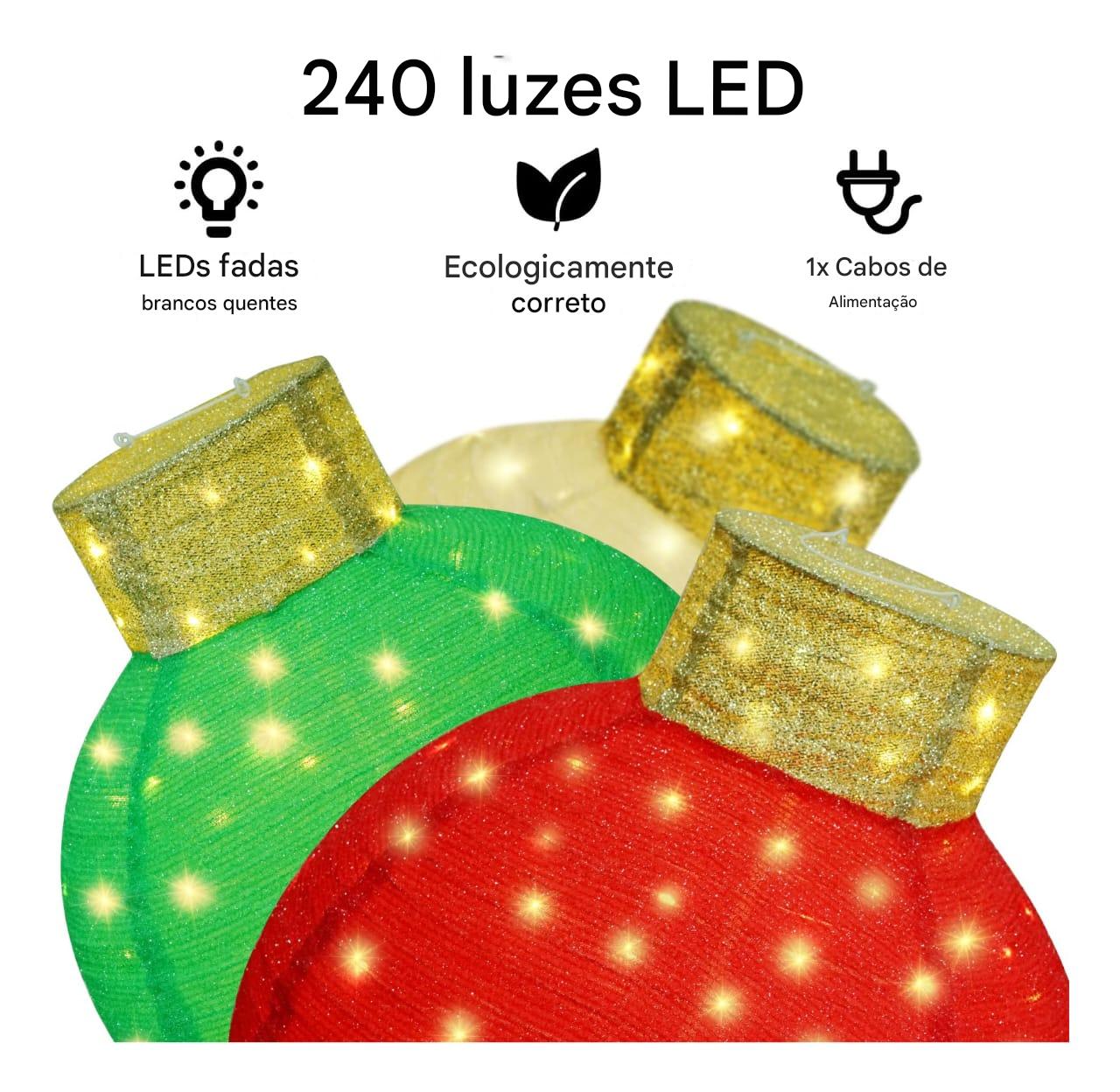 Esferas de Enfeites de Natal com Micro Leds 2025 - PAGUE 1 LEVE 4