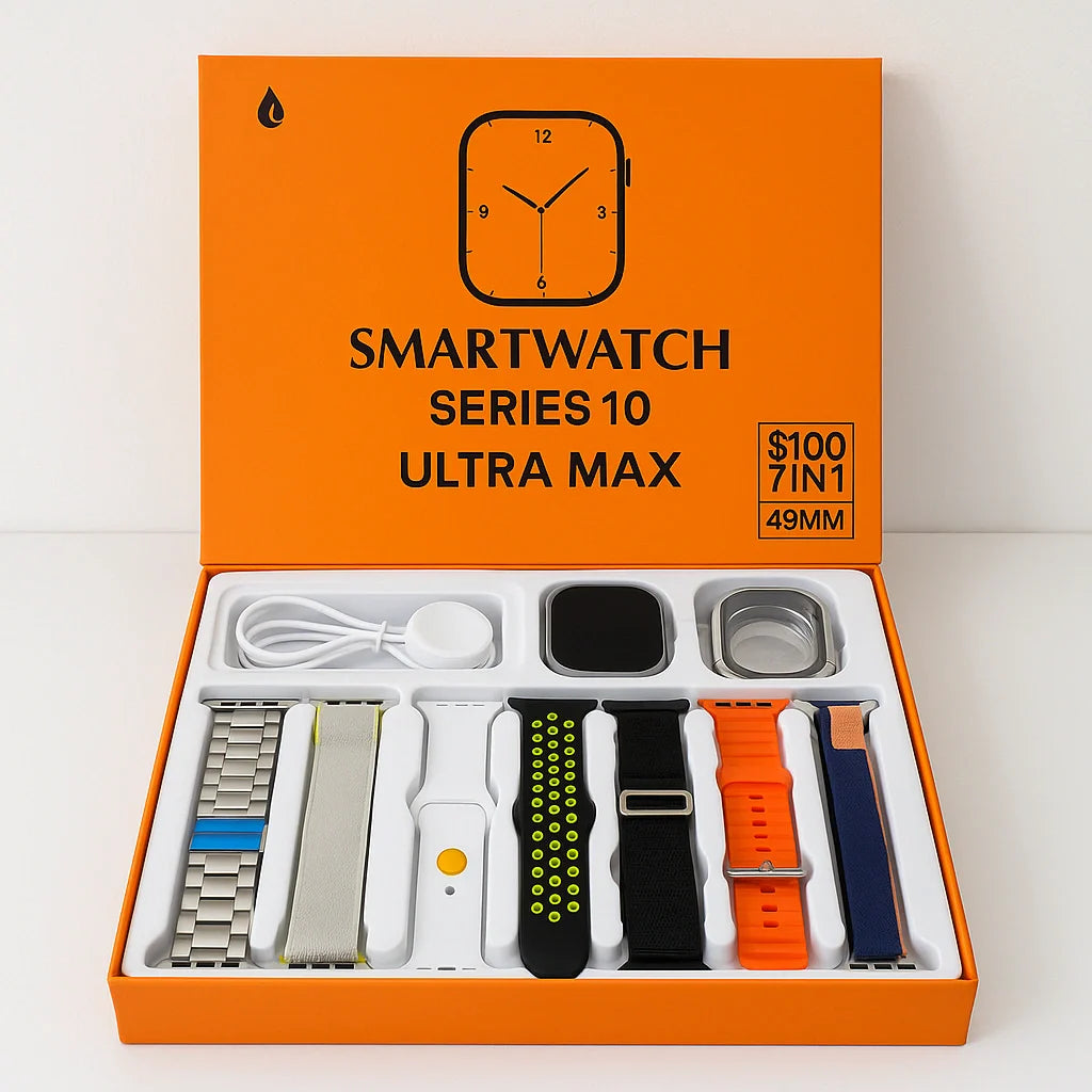 Smartwatch Série 10 Ultra Max 49mm + [Brinde: 7 Pulseiras]