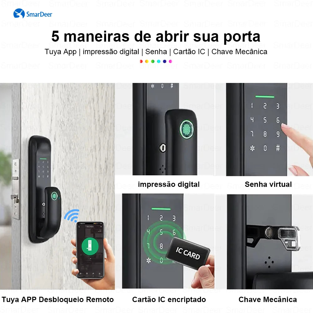 Fechadura Digital Smart 3D Wifi Biométrica Security Smart