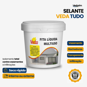 Selante Veda Tudo Impermeabilizante contra Vazamentos e Infiltrações - Rápido, Prático e Super Eficiente