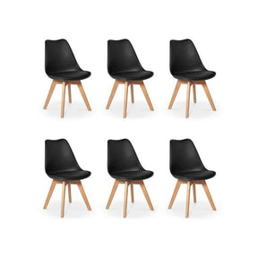 Kit 6 Cadeiras Eames Wood Leda Design