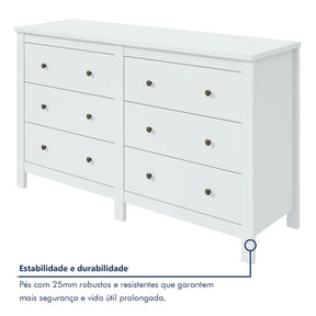 Cômoda 6 Gavetas Italia | Frete Grátis