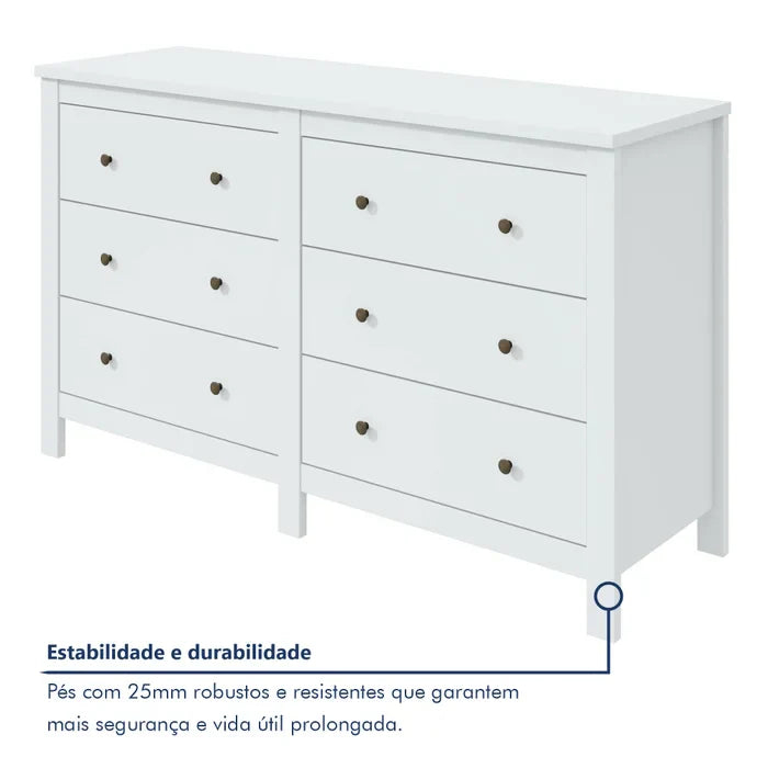 Cômoda 6 Gavetas Italia | Frete Grátis