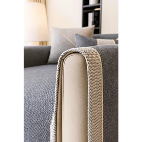 Capa de Sofá Antiderrapante em Algodão e Linho Cinza