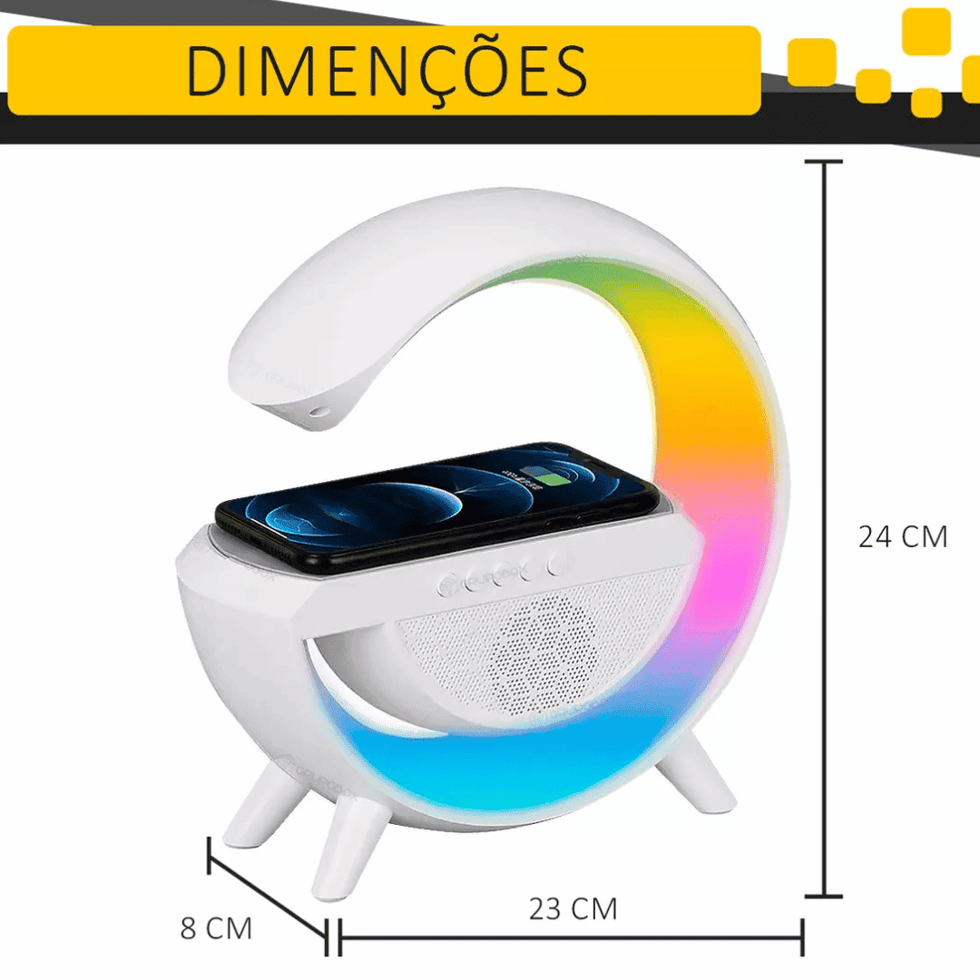 Luminária Multifuncional com Carregador Sem Fio