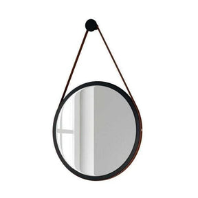 Espelho Decorativo Redondo 54cm com Alça Adnet B01 Escandinavo Preto