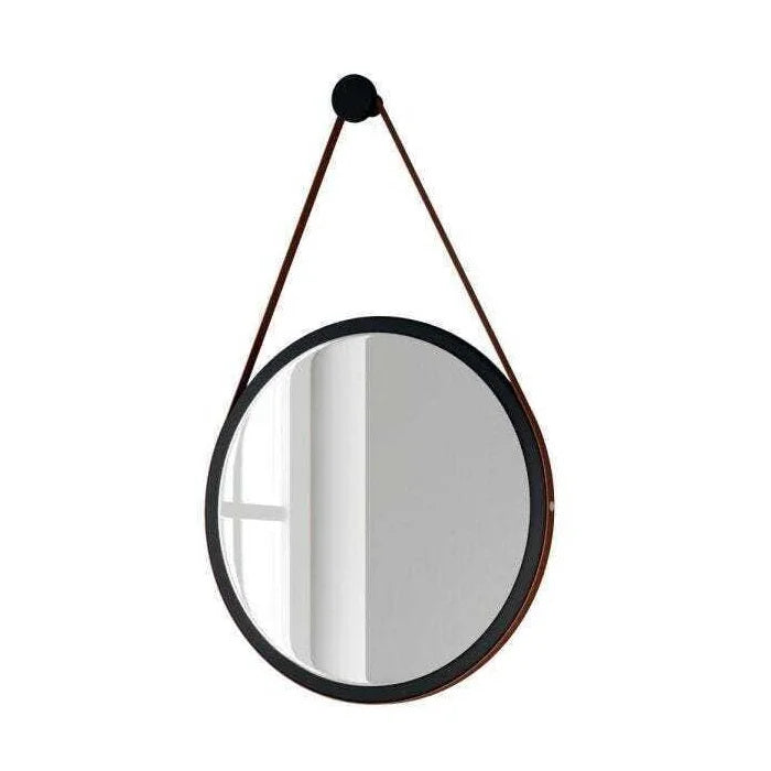 Espelho Decorativo Redondo 54cm com Alça Adnet B01 Escandinavo Preto