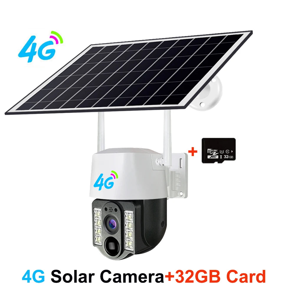 Câmera De Segurança Suporta Chip 4 G Com Painel Solar à Prova D'água IP66