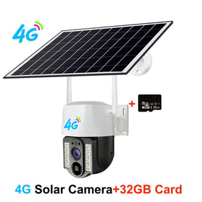 Câmera De Segurança Suporta Chip 4 G Com Painel Solar à Prova D'água IP66