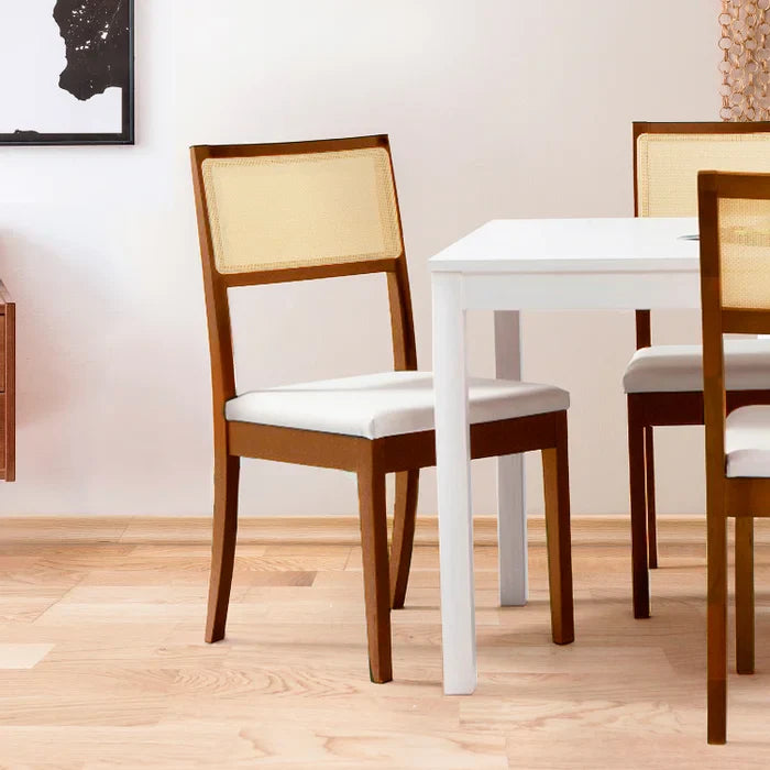 Kit 2 Cadeiras Madeira Maciça Off White | Frete Grátis