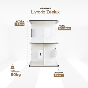 Estante Para Livros Giratória Compacta Para Até 80 Livros