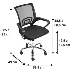 Cadeira Diretor TOK 3310 com Encosto Mesh e Base Cromada