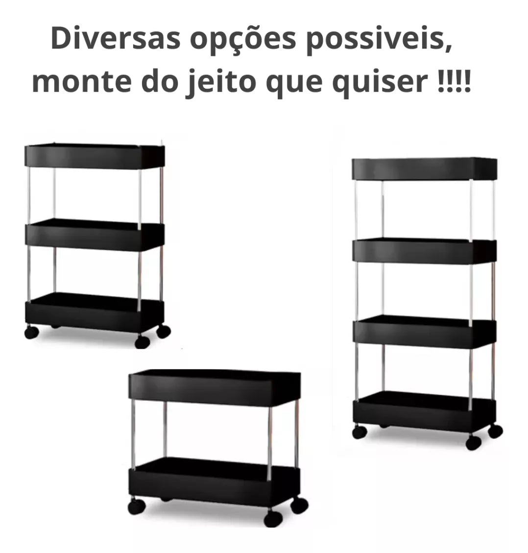 Carrinho Organizador Multiuso Com Rodinhas