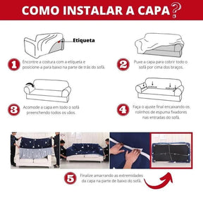 Capa para Sofá Suede Preto Impermeável para Sala