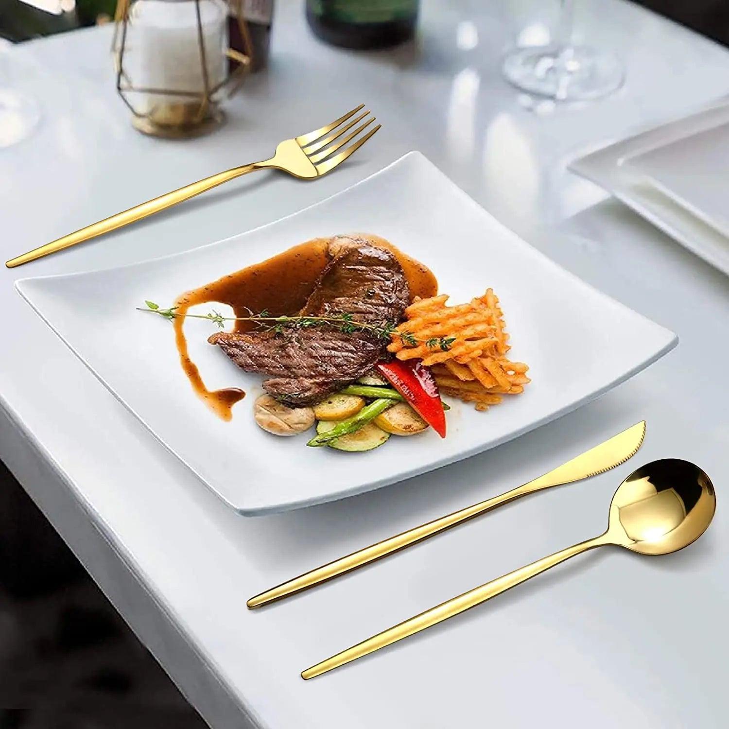 Conjunto de Talheres de Aço Luxo Inoxidável 24 Peças