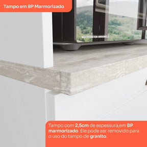 Conjunto de Armário de Cozinha Compacta com 4 Peças Estilo Americano