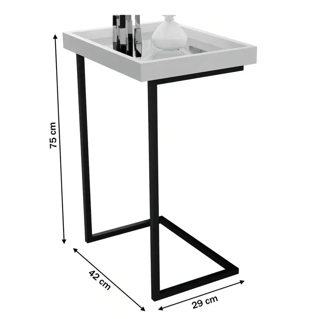 Mesa de Apoio Lateral Sofá Com Espelho