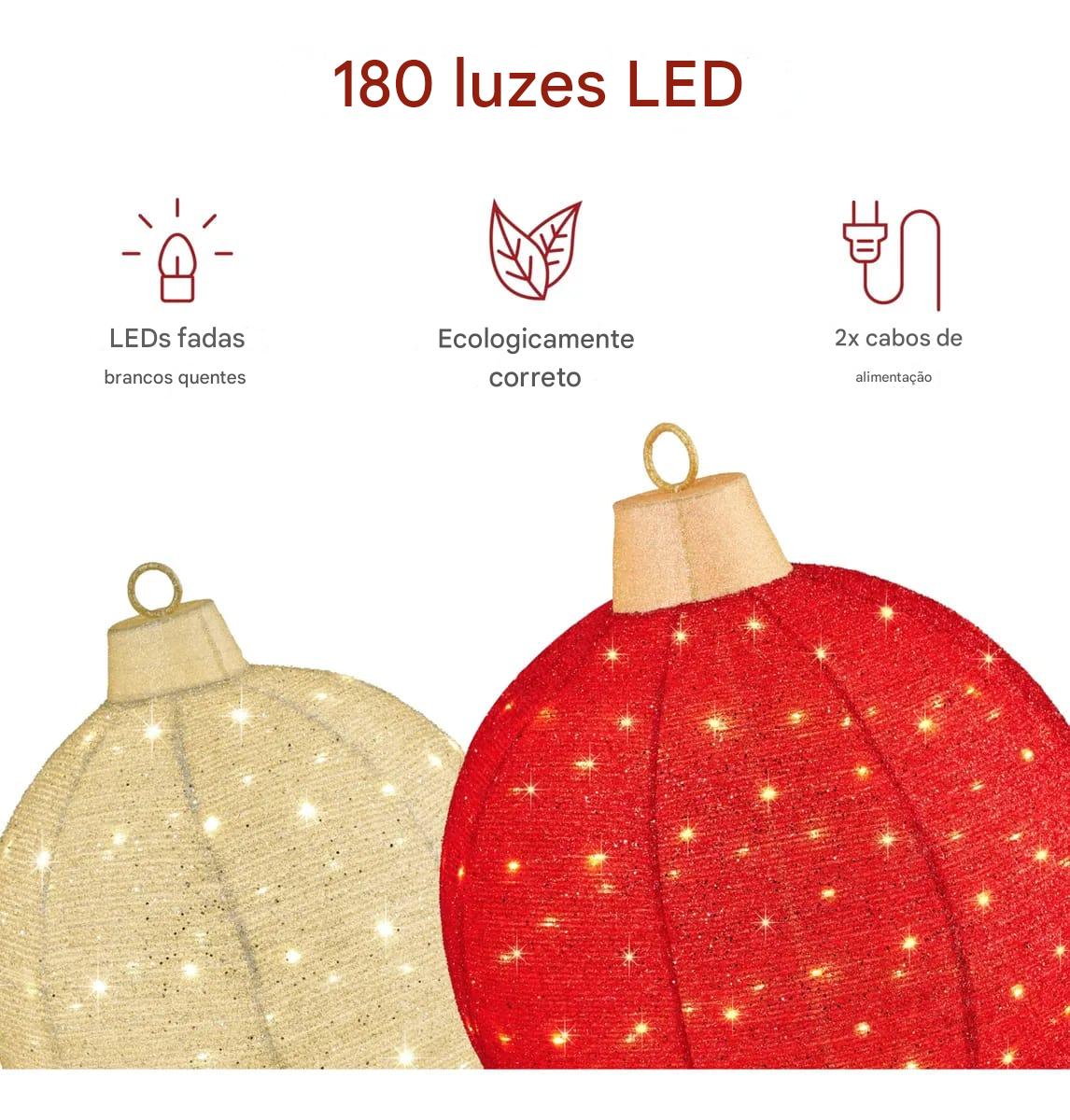 Esferas de Enfeites de Natal com Micro Leds 2025 - PAGUE 1 LEVE 4