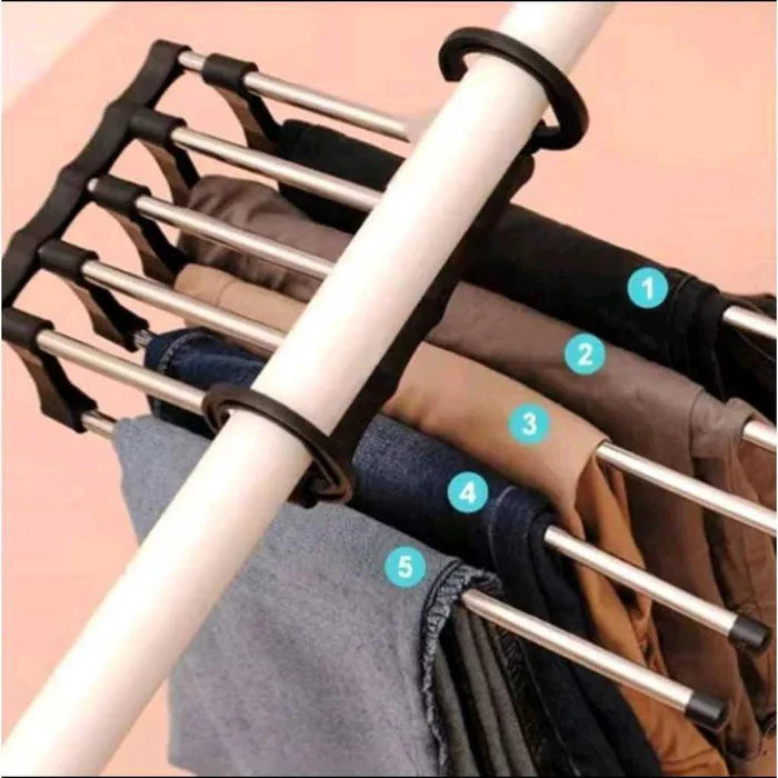 Cabide Magico Retrátil Multifuncional 5 em 1 - Organização e Economia de Espaço