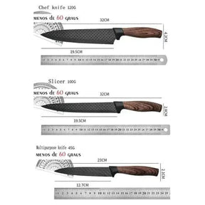 Conjunto De Facas Inox 6 Peças Antiaderente Para Cozinha - Entrega Grátis