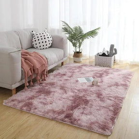 Tapete Felpudo Tie-dye Retangular para Decoração Moderna Lenogue