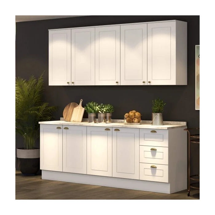 Conjunto de Armário de Cozinha Compacta com 4 Peças Estilo Americano