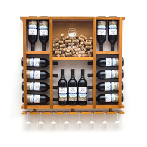 Adega de Madeira Maciça para 15 Garrafas de Vinho