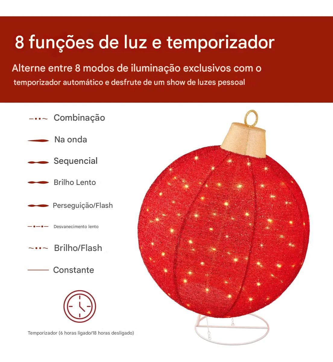 Esferas de Enfeites de Natal com Micro Leds 2025 - PAGUE 1 LEVE 4