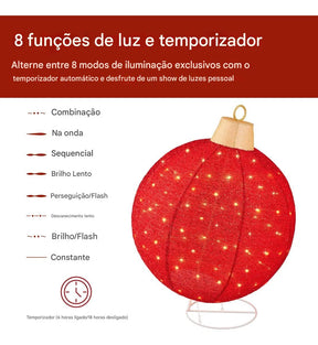 Esferas de Enfeites de Natal com Micro Leds 2025 - PAGUE 1 LEVE 4