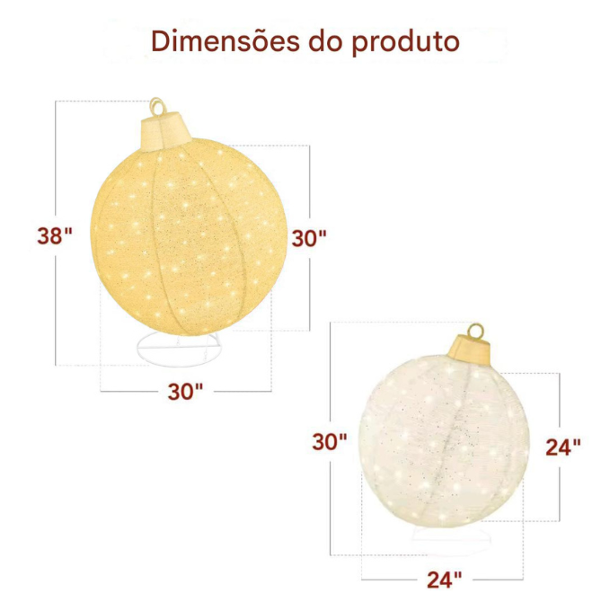 Esferas de Enfeites de Natal com Micro Leds 2025 - PAGUE 1 LEVE 4