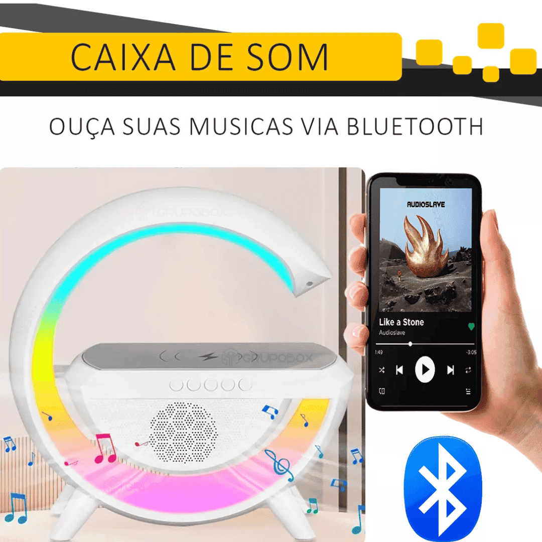 Luminária Multifuncional com Carregador Sem Fio