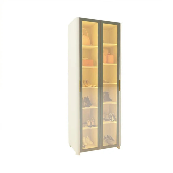 Sapateira 2 Portas Dellirium com Pés e Led 100% Mdf Off White
