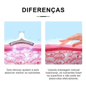 Massageador Elétrico Facial com Fototerapia Anti-Rugas