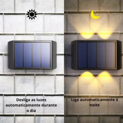 Arandela Solar de Parede para Área Externa com LED