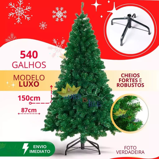 Árvore Natal Pinheiro Luxo | Decoração Volumosa e Elegante Sem Esforço