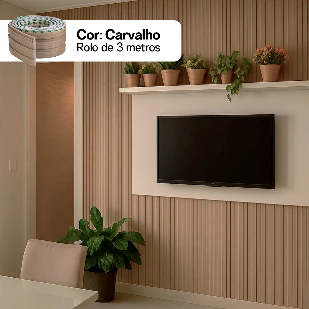 Kit Painel Ripado Autocolante 3M Laminado  | Linha Madeto | TOP